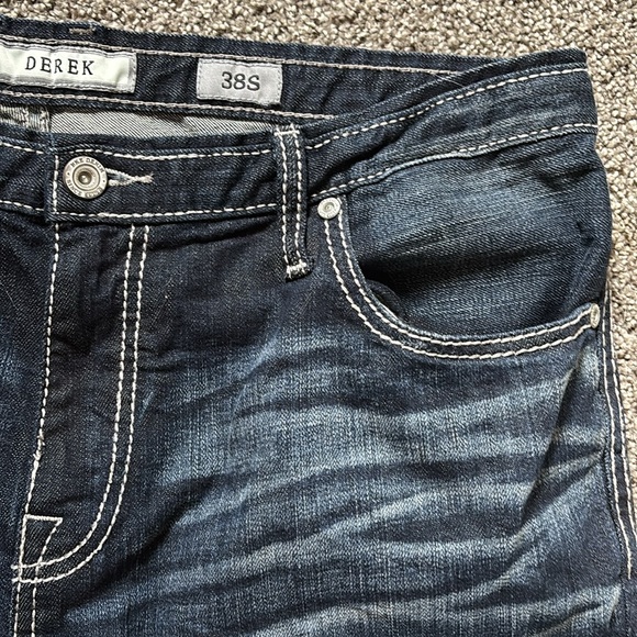 BKE Men’s Derek Dark Wash Stretch Denim Bootcut Western Jeans Size 38S - Picture 5 of 11